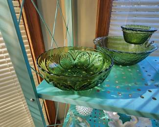 Vintage Green Glassware