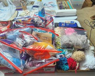 Specialty Yarns and in process projects and craft kits