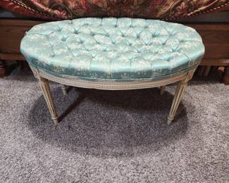 Antique Victorian Padded Bench