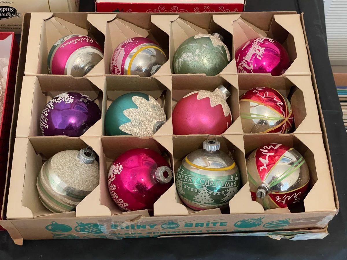 Vintage Shiny Brite Christmas Glass Ornaments