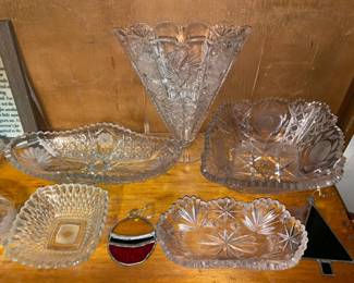 Collection Of Antique Pressed Glass & Cut Crystal