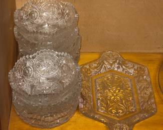 Collection Of Antique Pressed Glass & Cut Crystal