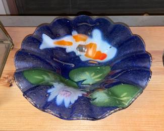 Coy Fish Artist Glass Plate