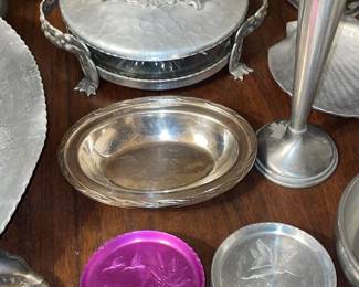 Vintage Tin Trays, Silver Plated Items, & Other Metal/Tin Serving Pieces & Decor
