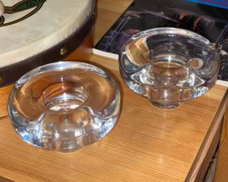 Vintage Dansk Mid-Century Modern Crystal Candlestick Holders