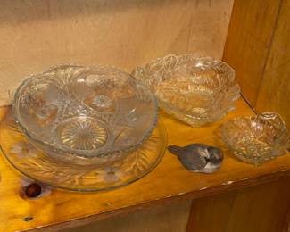 Collection Of Antique Pressed Glass & Cut Crystal