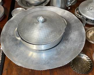 Vintage Tin Trays, Silver Plated Items, & Other Metal/Tin Serving Pieces & Decor