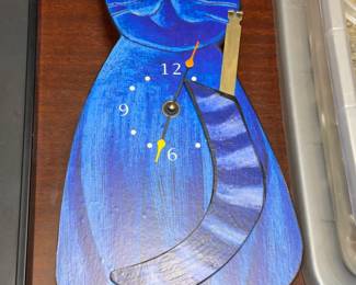Blue Cat Wall Clock
