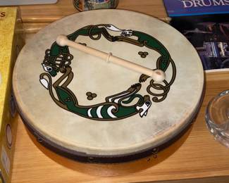 12" Celtic Design Bodhran W/ Beater & Box