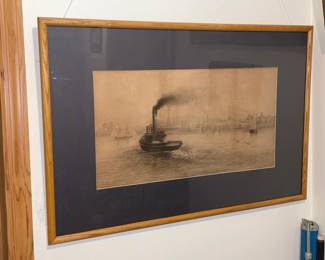 Antique Framed Black & White Artwork