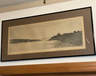 Antique Framed Black & White Artwork