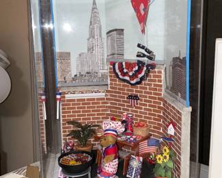 Tabletop Handmade 3D Shadowbox Diorama Scene Of A NYC Rooftop BBQ