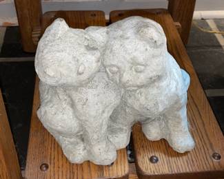 2 Cats Concrete Garden Statue