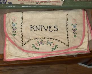 Handmade Utensil Embroidered Holder