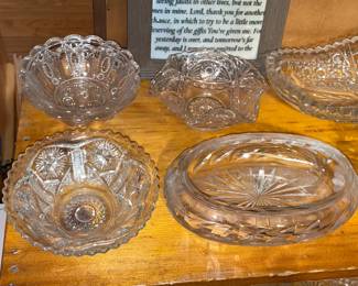 Collection Of Antique Pressed Glass & Cut Crystal
