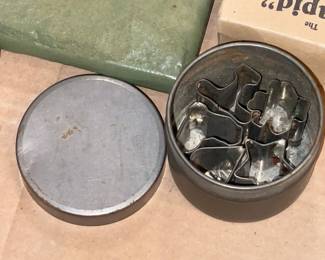 Vintage Mini Cookie Cutters In Tin