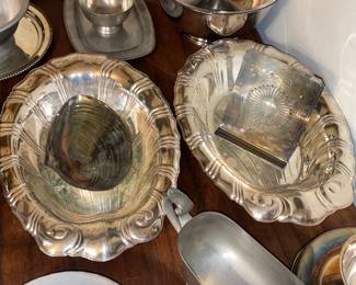 Vintage Tin Trays, Silver Plated Items, & Other Metal/Tin Serving Pieces & Decor