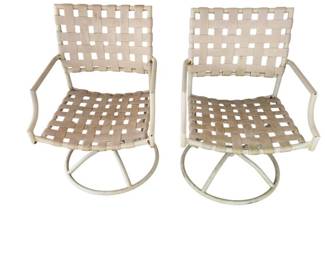 2 Vintage Vinyl Strap Patio Chairs