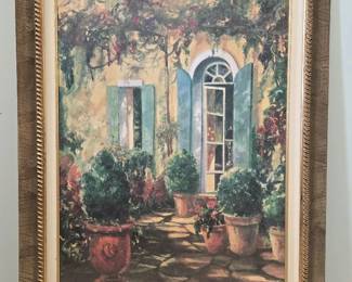 Framed Chateau I Mixed Media Painting by B Sike Signed and Numbered