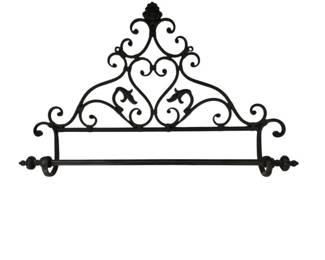 Matte Black Powder Coated Metal Scrollwork Towel Holder