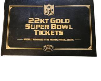 Willabee and Ward 22kt Gold Super Bowl Tickets in Commemorative Album