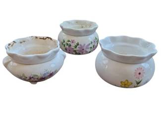 3 Floral African Violet Pots