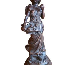 Bronze Statue of Girl with Fruit