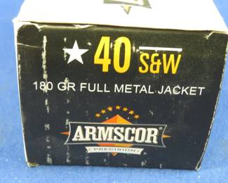 Lot 288. One box of 100 Armscor 40 S&W rounds