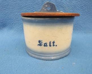 Lot 238. Antique wall mount pottery salt keeper