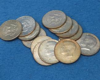Lot 107. Fourteen 40% Silver Kennedy Half Dollars