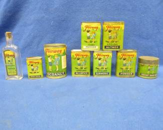 Lot 314. Vintage Fairway spice container collection