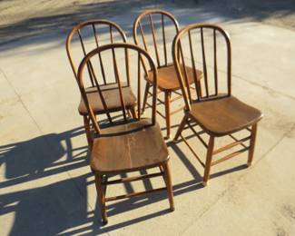 Lot 159. Four Windsor back style wooden chairs