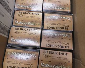 Lot 253. Ten boxes of 25 each Sellier & Bellot 12-gauge OO buck shotgun shells