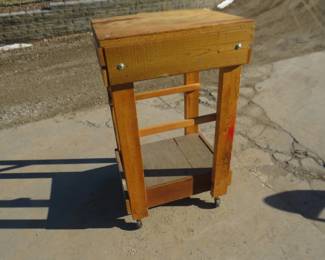 Lot 167. Rolling wooden stand or work platform. 39.5" x 23" x 20"