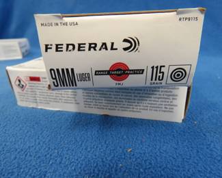 Lot 258. Two boxes of 50 each Federal 9MM rounds