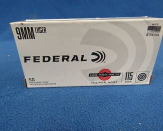 Lot 259. One box of 50 Federal 9MM rounds