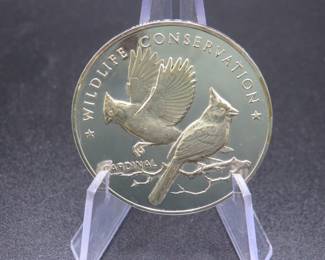 Lot 46. 1977 Postmasters of America Tree Trimming 24.60-gram sterling round