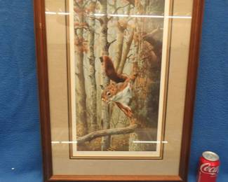 Lot 60. Framed, triple matted, and signed James E. Kennedy print. Number 18 of 780. 30" x 20 1/2".