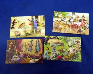 Lot 262. Four Alfred Mainzer anthropomorphic cat postcards from the Golden Era of postcards 1907-1915