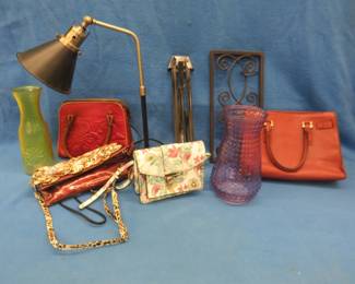 Lot 318. Purses, vases, and more