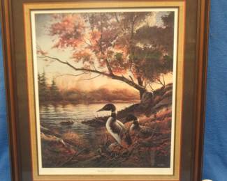 Lot 62. Framed, triple matted, and signed "Hidden Point" by Terry Redlin. Number 216 out of 960. 33.5" x 31.5".
