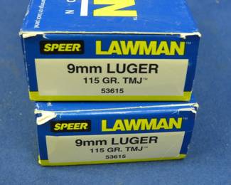 Lot 280. Two boxes of 50 each Speer Lawman 9 MM rounds