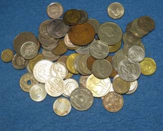 Lot 186. Foreign coins and some tokens