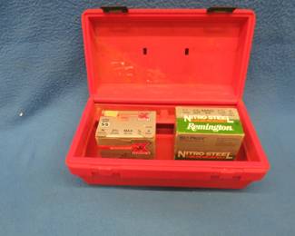 Lot 18. Federal shell box with 25 rounds of 16-gauge 2 3/4" #4 steel shot and 25 rounds of 12-gauge 2 3/4" #4 steel shot