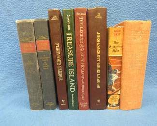Lot 24. Books including Mark Twain, Zane Grey, and more