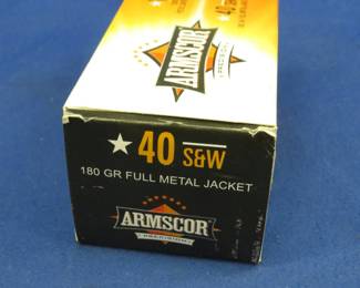Lot 194. One box of 100 Armscor 40 S&W rounds
