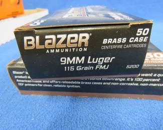 Lot 251. Two boxes of 50 each CCI Blazer 9MM rounds