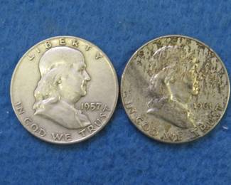 Lot 143. 1957 D and 1961 D Franklin Half Dollars
