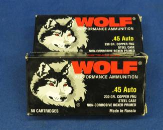 Lot 54. 100 Wolf 45 Auto rounds