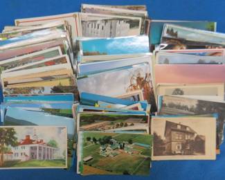 Lot 277. Over 300 postcards both used and unused. Many are from the early 1900s through the 1940s.